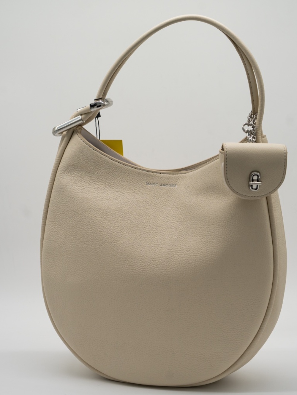 Marc Jacobs Leather Crescent Dual Hobo Large Shoulder Bag Cloud White - Picture 2 of 9